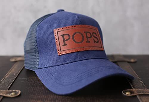 Image of Dad Hat Gift for Father's Day - New Grandpa Gift Trucker Hat for Dad Golf Hat with Custom Leather Patch
