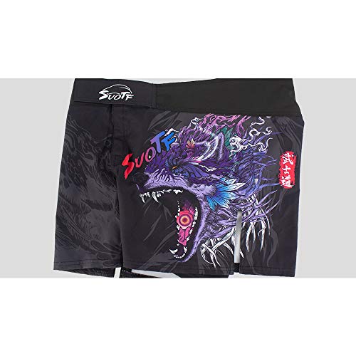SUOTF MMA Fight Shorts BJJ Boxing Trunks for Men Grappling, Suodk2, Medium