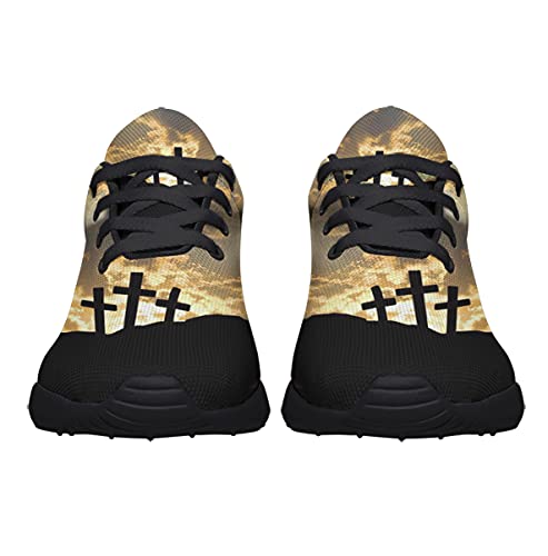 Sonzj-II Women Men Tennis Shoes,Athletic Fashion Jesus Cross Cool Sneaker for Girl,Boy,Gym,Walking,Hiking,Jogging,Running,Travel and More3