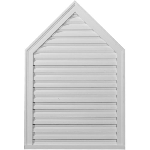 Ekena Millwork 24"W x 38"H Peaked Urethane Gable Vent Louver, Functional by Ekena Millwork - Used condition - US$135.76