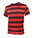 Adult Men's Short Sleeve Striped Shirt Red White (Medium)