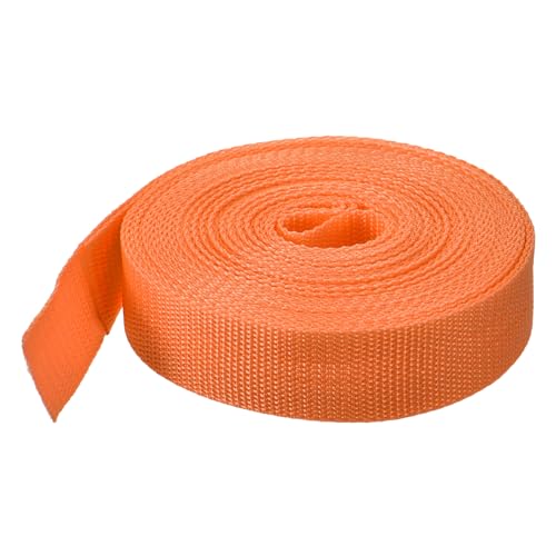 Image of MECCANIXITY Lightweight Polypropylene Webbing Strap 1.5 inch 10 Yard Backpack Strapping Band Light Orange for Outdoor Luggage Cargo Straps