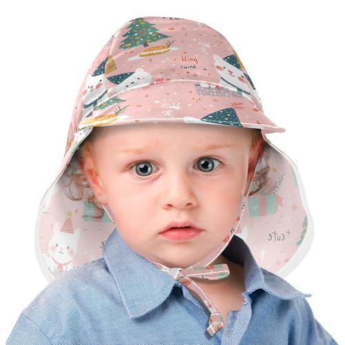 Christmas Cute Animals Blush Color Toddler Boy Girl Sunhat Boy Bucket Hat Baby Girls UPF 50+ Protection Large Brim Beach Essentials2