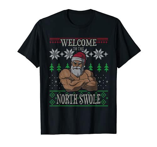 Welcome To The North Swole Santa Claus Christmas Gym T Shirt