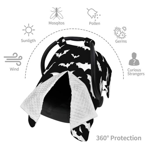 Image of Halloween Bat Car Seat Cover Baby Fashion Carseat Cover for Winter Nursing Cover Newborn Shower Gift