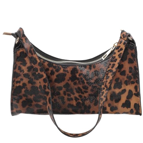 VALICLUD Pu Umhängetasche Damen Mit Leopardenmuster Kleine Schultertasche Leichte Alltagstasche Mit Reißverschluss Für Smartphone Portemonnaie Kosmetik 10"X6.5"X2.8"