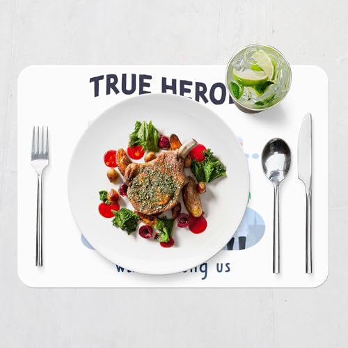 Sets de table souples en liège True Heroes format 39,5x28,5 cm blanc - 7