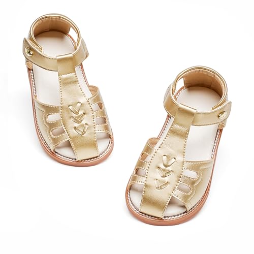 Image of Felix & Flora Toddler Girls Sandals Soft Rubber Princess Flat Shoes Flower Girl Shoes