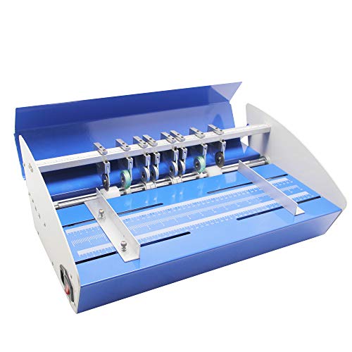 BAOSHISHAN Electric Creasing Machine 18 Inch 460mm Paper Creaser 3 in 1 Creasing and Cutting Machine Bonus 2 Knives 110V