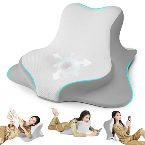 Best Pillow for Lying on Couch: Ultimate Comfort and Support Guide 4 WOGAHEV Reading Pillow for Bed, Lying, Leaning and Prone, Ergonomic Memory Foam Bed Wedge Pillow for Headboard, Chin & Back Support Pillows on Bedrest Couch Floor- White