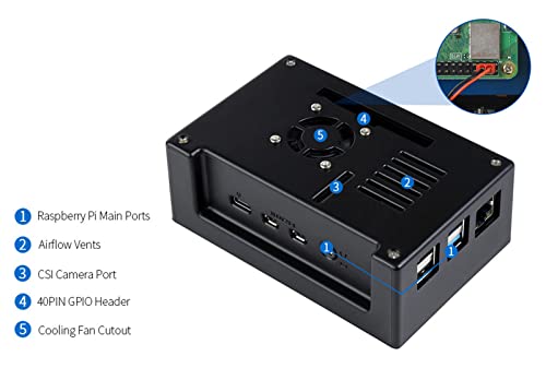 Image of Waveshare 4.3 Inch Touch Screen DSI LCD with Case for Raspberry Pi 4B, 800x480 Resolution Monitor IPS Capacitive Screen Support Raspbian /Ubuntu /Kali /Retropie /WIN10 IoT