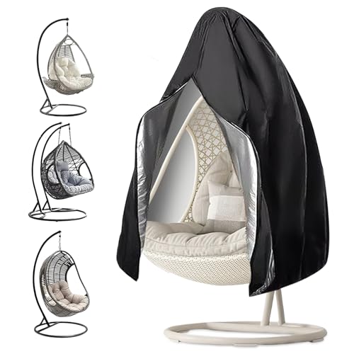 Hängesessel Abdeckung Hängesessel Gestell Schutzhuelle: Nizirioo Schutzhülle für Hängesessel 190x115cm, Swing Egg Chair Cover Wasserdicht, Anti-UV Reißfestes mit Reißverschluss und Kordelzug