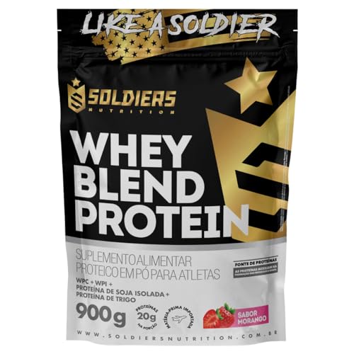 Whey Blend Protein Concentrado e Isolado - 900g - Soldiers Nutrition (900g, Morango)