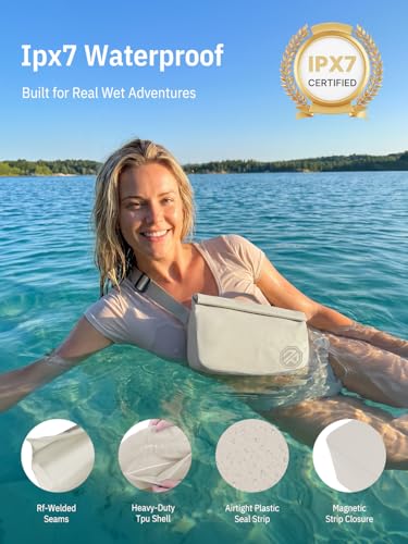 Image of niphean IPX7 Waterproof Fanny Pack, Magnetic One-Hand Closure Dry Bag
