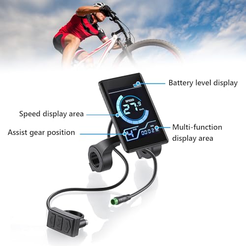 Bike Display LCD Waterproof 5 Pin X1 LCD Control Panel Bike Screen 24V 36V 48V,Speedometer Electric Mountain Bike, Replacement Scooter Dashboard (9x9.5cm) Display to Enrich Cycling Journey by GEERYZHE - Used condition - Image 7