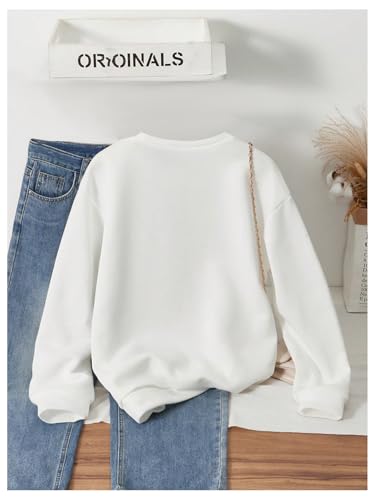 Verdusa Girl's Star Graphic Crewneck Sweatshirt Long Sleeve Drop Shoulder Loose Pullovers2