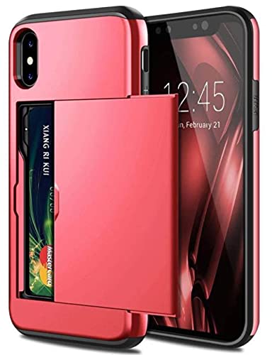 Coque iPhone 6s Plus porte-cartes rouge antichoc et étui de rangement