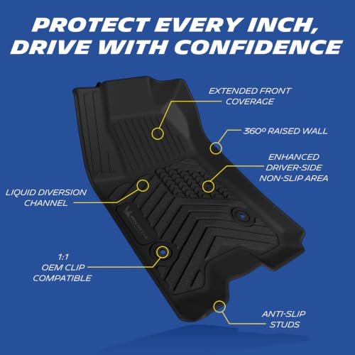 Image of Michelin Vehicle Mat for 2023-2026 Chevy Colorado /GMC Canyon Carpet Floor | All-Weather TPE Custom Fit Liner, Premier