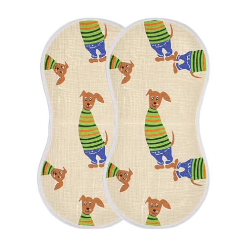 4 Pack Baby Burp Cloths, Soft Absorbent Burping Cloths for Babies, Cotton Milk Spit Up Rags, Large Size for Newborns, Baby Boys and Girls (Sweater Dogs Pattern)2