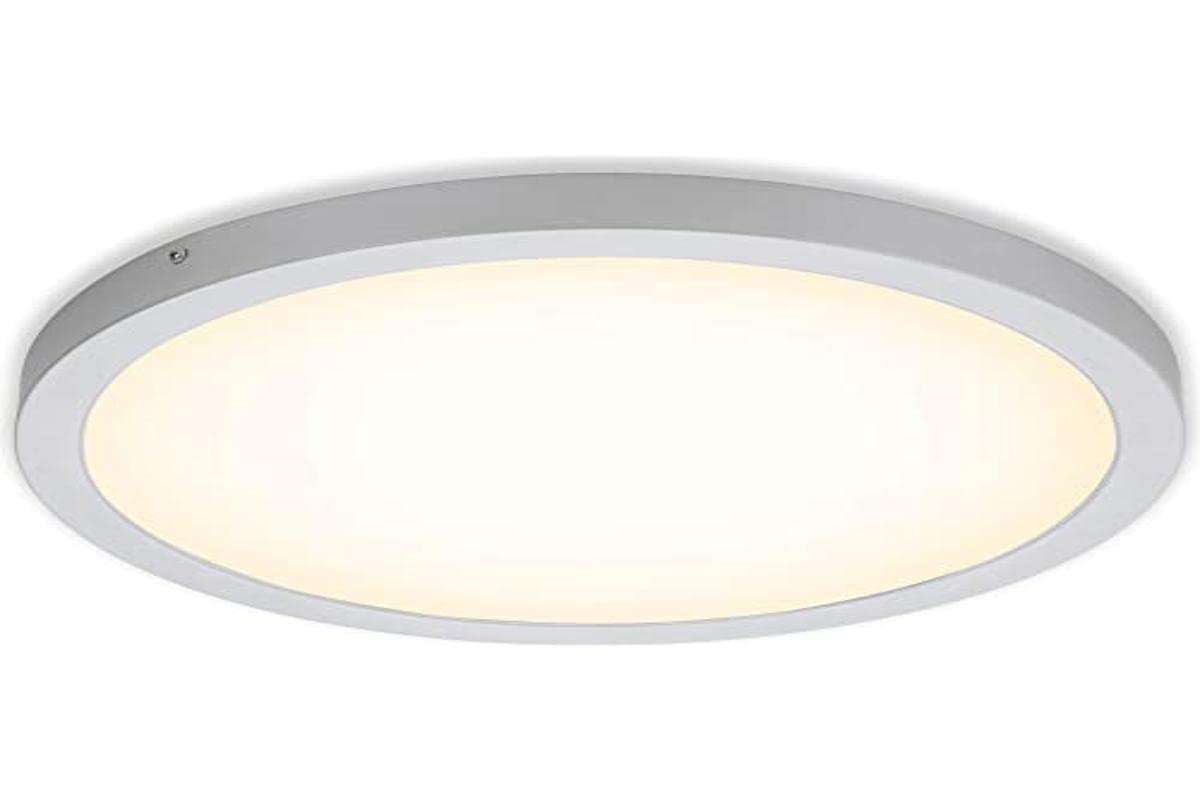 Briloner Leuchten - LED Surface-Mounted Light, Ceiling lamp, Ceiling Light 24.5 watts, 2,400 lumens, 3,000 Kelvin, Round, Matte Chrome, 405x32mm (DxH)