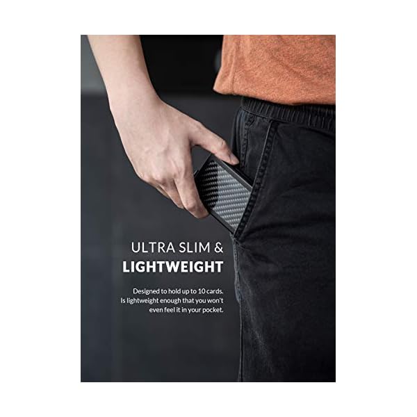 VULKIT Pop Up Wallet, Slim Minimalist Credit Card Holder RFID Blocking Metal Card Case for Men or Women, carbon fibre, Small - Image 7