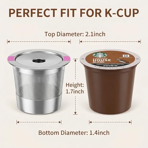 Image of 2 Pack Stianless Steel Reusable K Cup Coffee Pods Compatible for K eurig 1.0 & 2.0 Coffee Maker Refillable K-eurig Coffee Filter