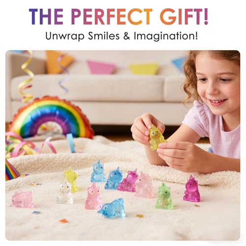 Image of Mini Unicorn Squishy Toys for Kids 24 Pack Party Favors Goodie Bags Stuffers for Kids Treasure Box Toys for Classroom and Kids Prizes