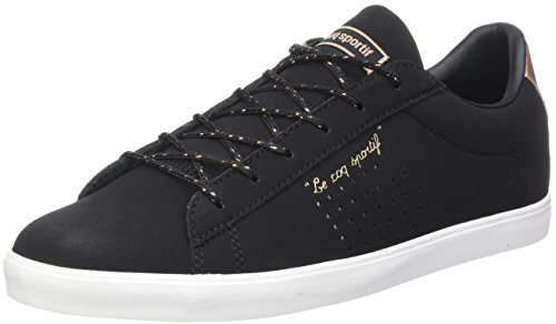 Le Coq Sportif Agate LO S Nubuck/Metallic, Baskets Femmes, Noir (Black/Rose Gold), 38 EU