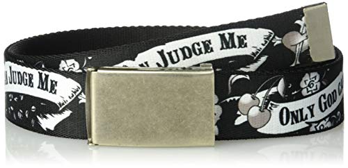 Buckle-Down Web Belt Only God Can Judge Tattoo 1.5