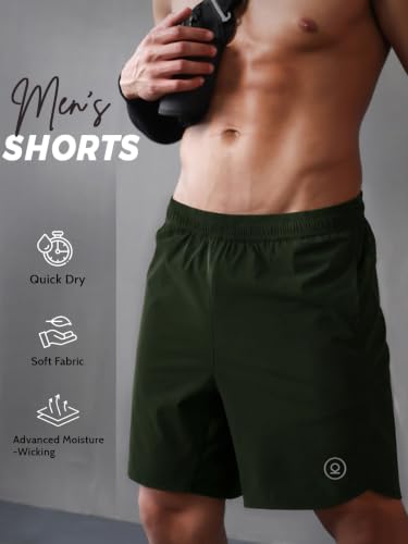 Image of CHKOKKO Shorts for Men Stylish Gym Workout Running Shorts Sports Cycling Summer Wear Dry Fit Side and Back Pockets Activewear Comfortable Training Shorts Pant for Man