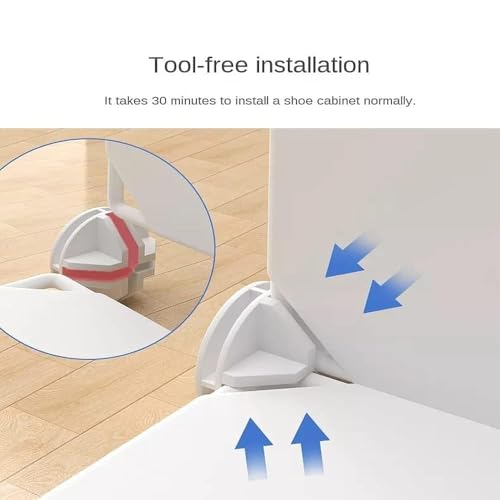 Image of Plastic Wardrobe for Kids Clothes - Durable, Easy to Use Anti-Skid & Non-Slip Effective Professional Collapsible Wardrobe, Plastic Cupboard for Kids, Foldable Almirah (4 Door,White-HF2)