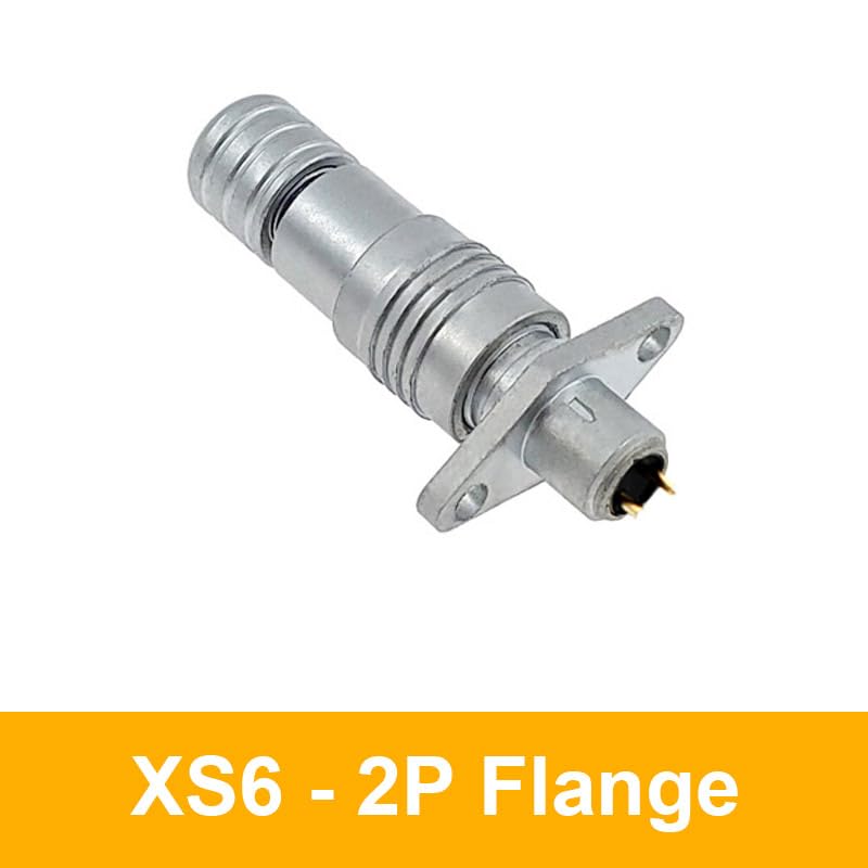Conector rápido XS6 de 2 pines con brida y acoplamiento push-pull angular de 6mm 2