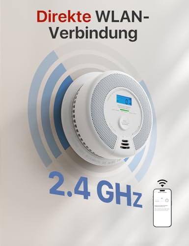 X-Sense WLAN-Rauch- und Kohlenmonoxidmelder mit austauschbarer Batterie, intelligenter...