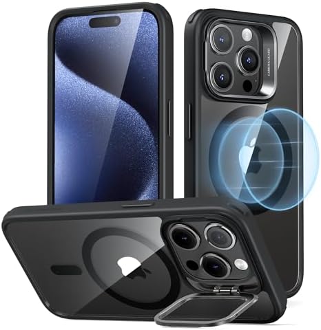 ESR for iPhone 15 Pro Case Flex Stand, for MagSafe, Clear Black