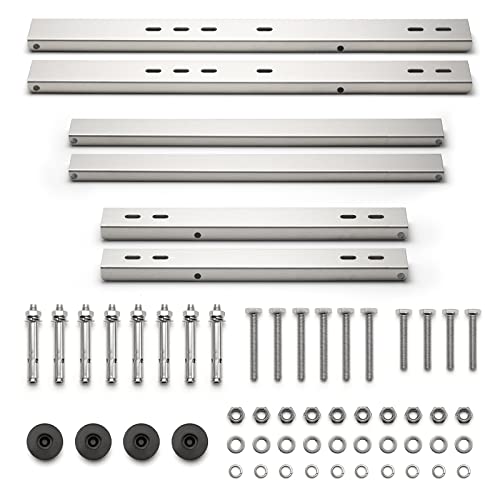 Image of TURBRO Wall Mount Stand for Mini Split Ductless Air Conditioner Heat Pump System, Sturdy Aluminum Alloy Bracket, Support Condenser up to 440 lbs (7,000-24,000 BTU), 1 Pair | Dual Cross-bars, For Mini Split Condensers