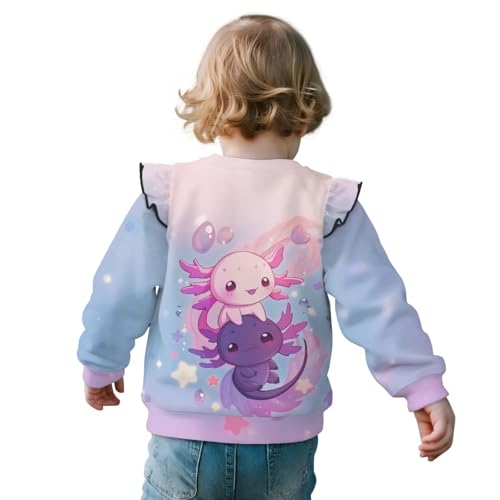 Uourmeti Toddler Girls Long Sleeve Ruffle Shirts Round Neck Tee Tops Loose Fit2