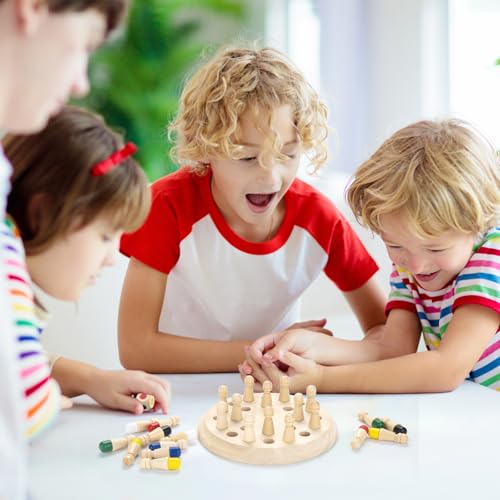 Juego de Mesa Memory Chess Matching de Madera para Familia miniatura 5