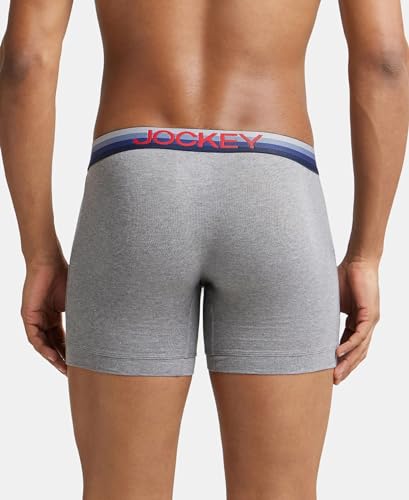Image of Jockey ZN03 Men's Super Combed Cotton Elastane Stretch Solid Boxer Brief with Ultrasoft Waistband