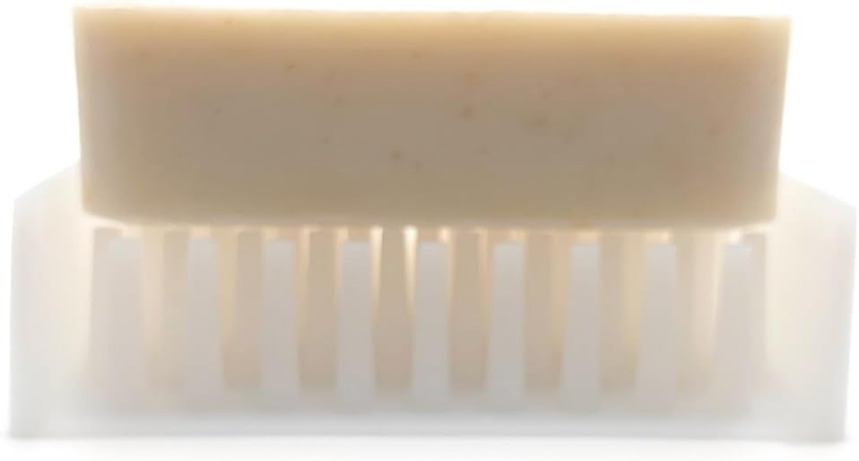 Silicone Draining Soap Dish, Floating Sloped Design, Universal Fit, Extra Thick (Clear White, 4.5"x3.5")