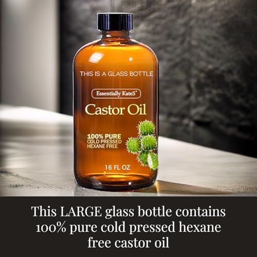 image for Essentially KateS Castor Oil 16 Fl Oz (Glass Bottle) - Original Unrefi