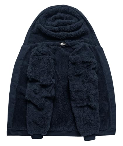 Image of SCODI Hoodies for Men Heavyweight Fleece Sweatshirt - Full Zip Up Thick Sherpa Lined Hooded Sweatshirts