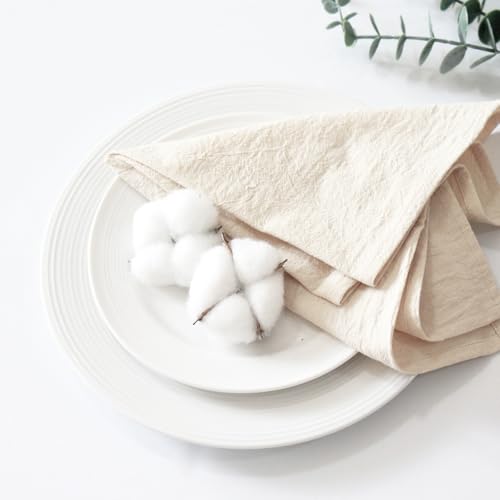 Servilletas de lino set de 6 beige 40x40 cm miniatura 6