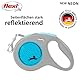 flexi® Neon M Gurt 5 m schwarz, neon-Blauer Gurt, reflektierende Seitenfläche, Roll-Leine für Hunde bis 25 kg