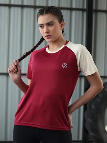 Image of CHKOKKO Gym Tshirt for Women Workout Activewear Regular Fit T Shirt for Woman Round Crew Neck Half Sleeves Best for Sports and Outdoor Activities
