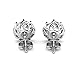 Cate & Chloe Eden 18k White Gold Stud Earrings with Solitaire Round Cut Simulated Diamond Crystals, Hypoallergenic Jewelry for Women, Gift for Her