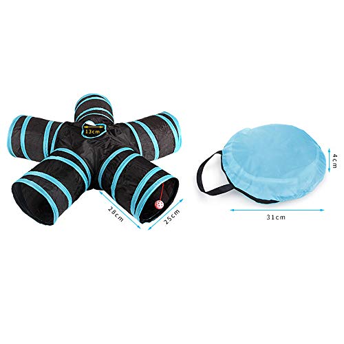 Túnel de Gato Blusea, Tubo de Brinquedo para Animais de Estimação Dobrável, Casa de Erva de Gato com