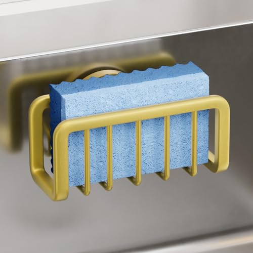 Image of TAILI Gold Sponge Holder for Kitchen Sink with Strong Suction Cup