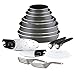 Tefal Ingenio Essential -Juego de 4 Sartenes, 3 Cazos, Mango extraíble: Sartenes 22/26/28 cm, Wok 24 cm, Cazo 16 cm, Cacerolas 18/20 cm, 2 tapas y mangos, Thermospot, horno y lavavajillas, Gris Oscuro