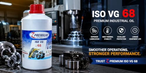 Image of ZPremium Industrial Lubrication Oil ISO VG 68 - Premium High-Performance Oil for Hydraulic Systems, Gearboxes, Bearings, Circulating Systems, Pumps & Industrial Machinery | 1 Litre (Pack of 1)