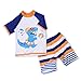 AMZTM Dino Bañadores para Bebés Niño 1er Dinosaurios Trajes de baño/Bañador de Dos Piezas con Camisa de Manga Corta y Shorts con protección Solar